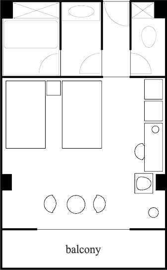 디럭스 트윈룸 layout
